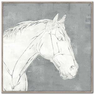 Equine Outline I Wall Art - White - 40 X 40