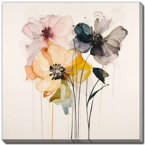 Watercolour Blooms I Wall Art - Multi-Colour - 24 X 24