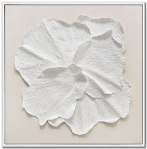 White Petal I Wall Art - White - 32 X 32