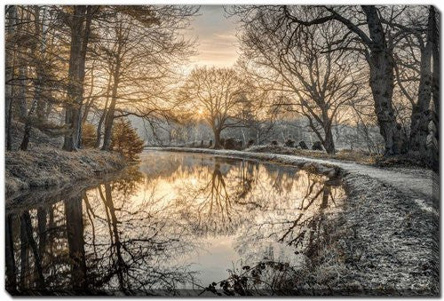 Riverbend at Sunset Wall Art - Grey - 16 X 20