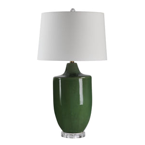 Fleur Table Lamp - Crackled Olive Green
