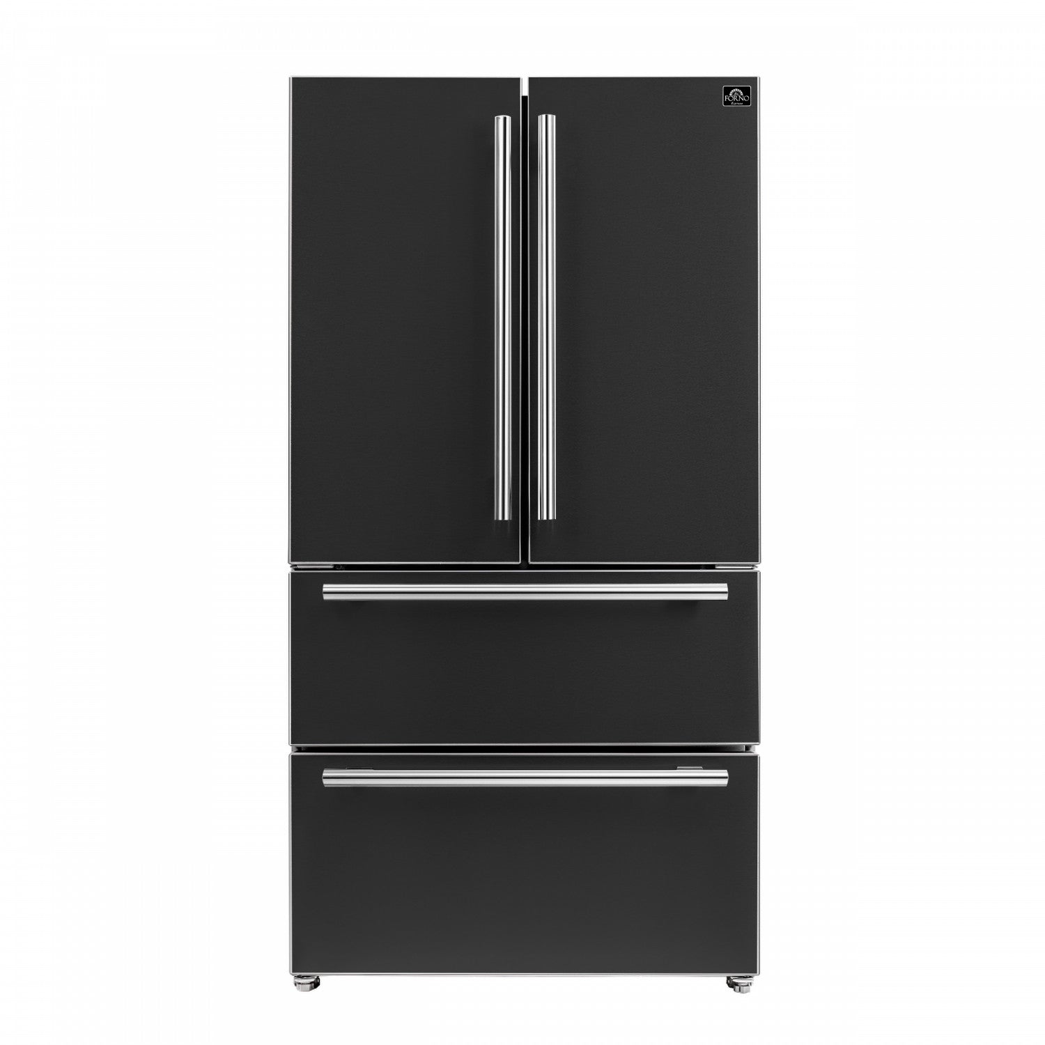 Forno Moena 36" 19.2 Cu.Ft. Black Counter-Depth French Door Refrigerator with Ice Maker - FFRBI1820-36BLK