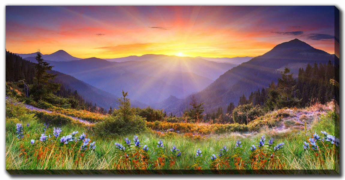 Silence Sunrise Wall Art - Multi-Colour - 30 X 60