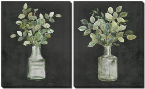 Botanical Still Life Wall Art - Charcoal - 16 X 20 -  Set of Two
