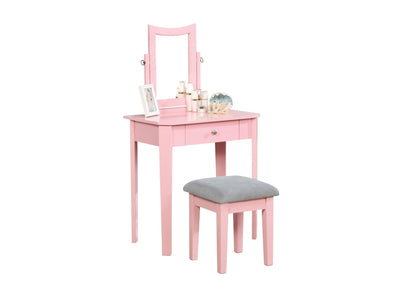 Anabella Coiffeuse et tabouret – rose