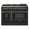 Forno Galiano 48" Black Freestanding Dual Fuel Double Oven Range with True Convection (6.58 Cu. Ft.) - FFSGS6156-48BLK