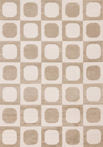 Logan Contemporary Modern Area Rug - 5' X 8' - Beige/Cream
