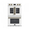 Forno Asti White 30" French Door Double Wall Oven with Dual True Convection and Air Fry (7.36 Cu. Ft.) - FBOEL1340-30WHT