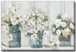Softly Arranged Florals Art - White/Blue - 16 X 20