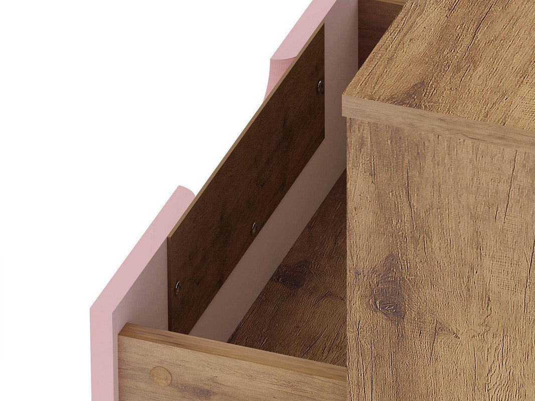 Nuuk I Night Table Set of 2 - Nature/Rose Pink