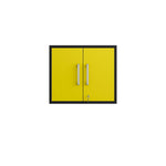 Lunde Floating Garage Cabinet - Matte Black/Yellow - Set of 2