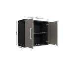 Lunde Floating Garage Cabinet - Matte Black/Grey - Set of 2