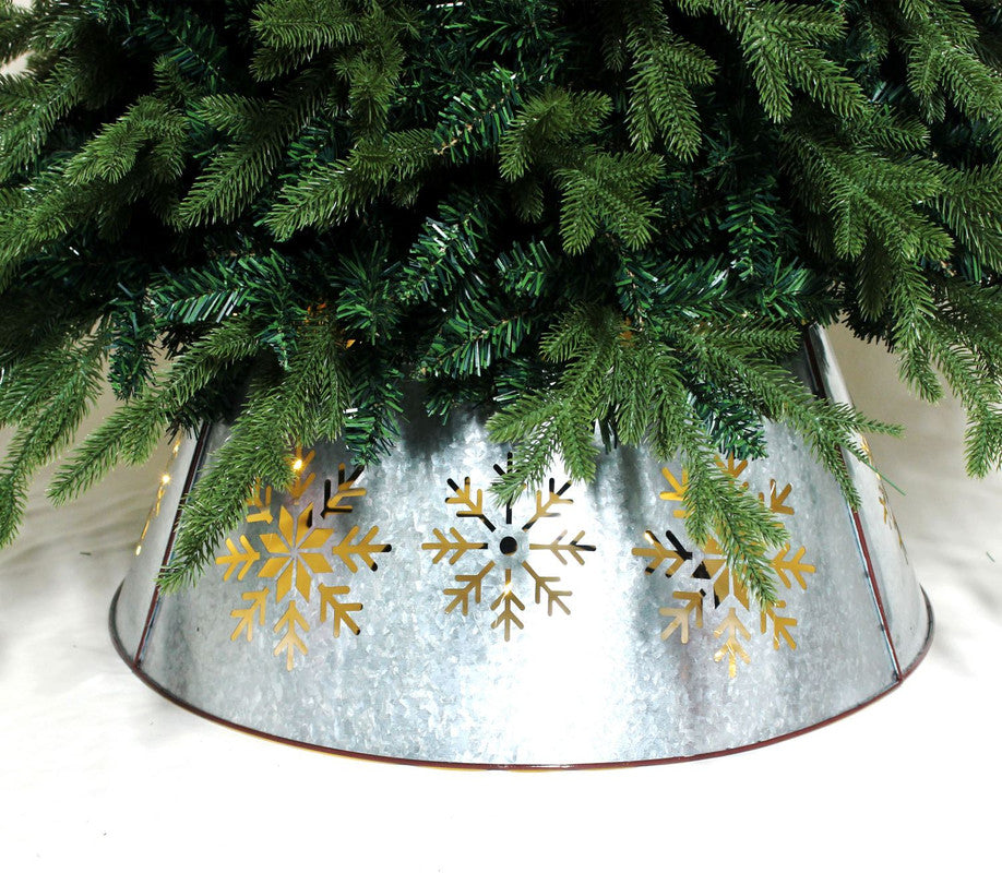 Carolina Vintage Snowflake Metal Christmas Tree Collar Silver Leon's.ca