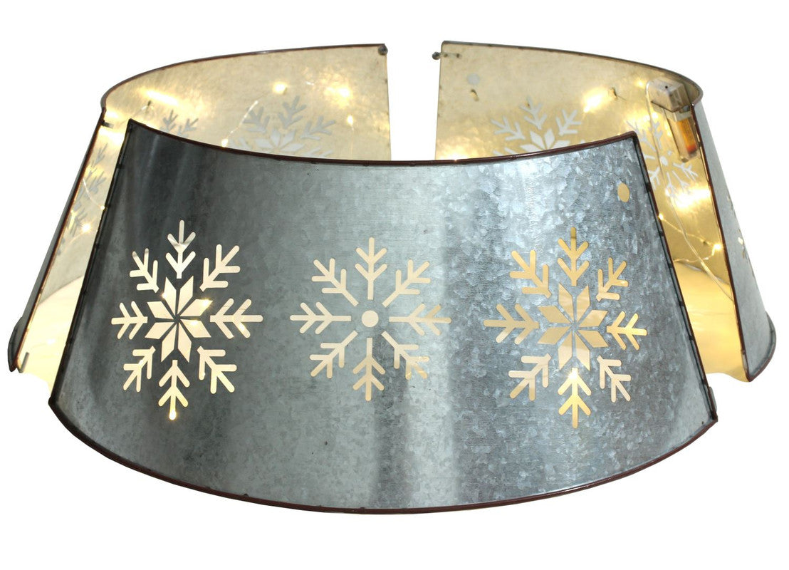 Carolina Vintage Snowflake Metal Christmas Tree Collar Silver Leon's.ca