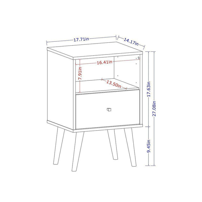 Lekedi I Night Table - Rustic Brown/3D Brown Print