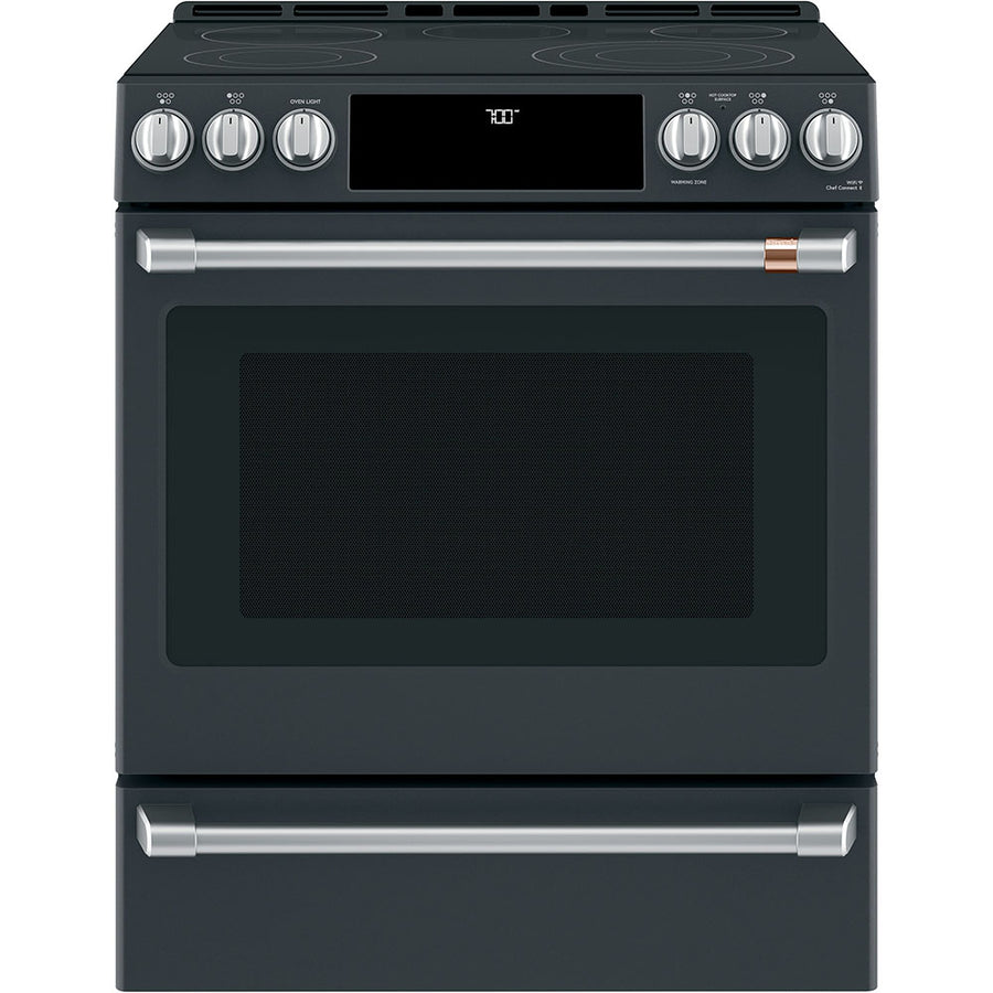 Café Matte Black 30" Electric Range with Built-in WiFi and No-Preheat Air Fry (5.7 Cu. Ft) - CCES700P3MD1