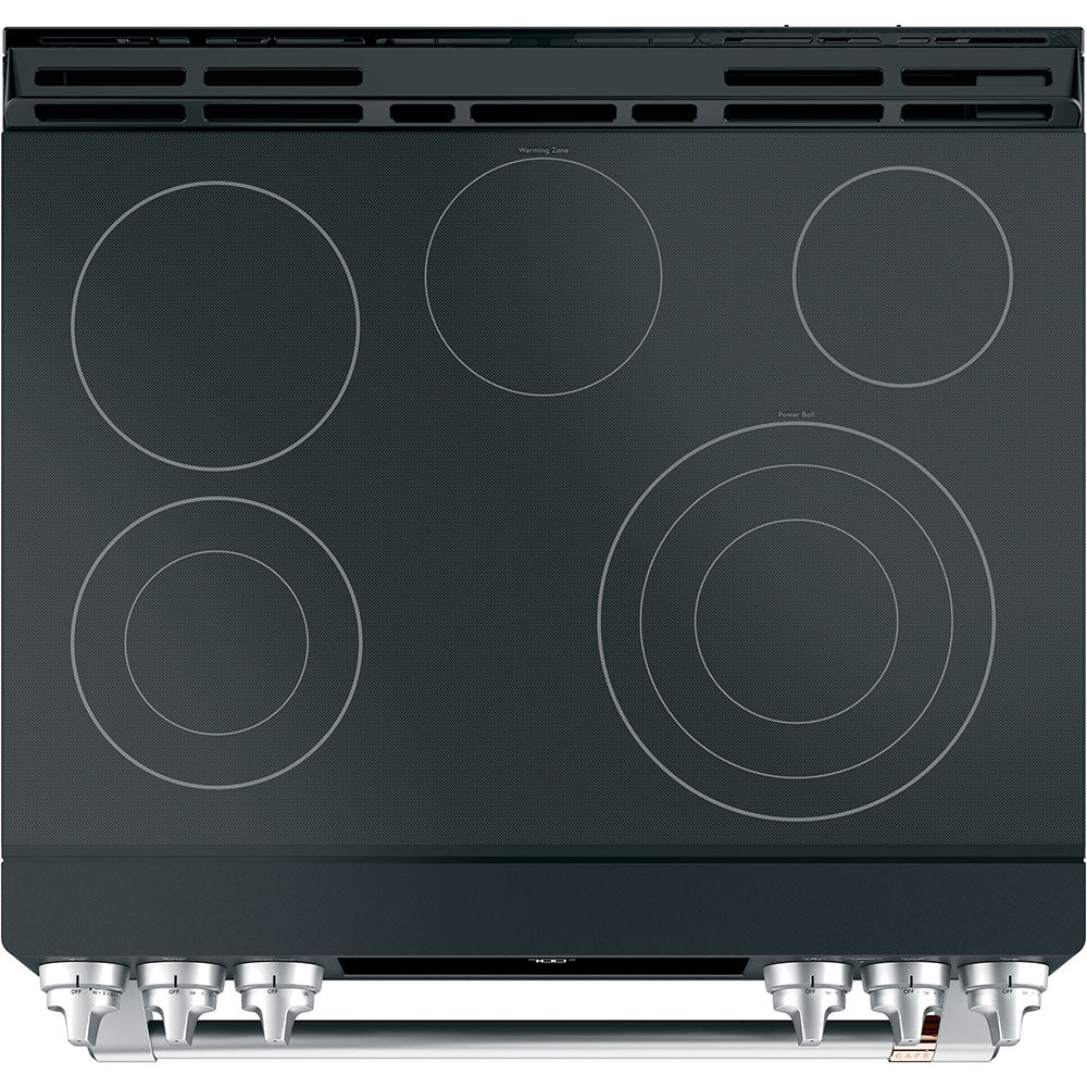Café Matte Black 30" Electric Range with Built-in WiFi and No-Preheat Air Fry (5.7 Cu. Ft) - CCES700P3MD1