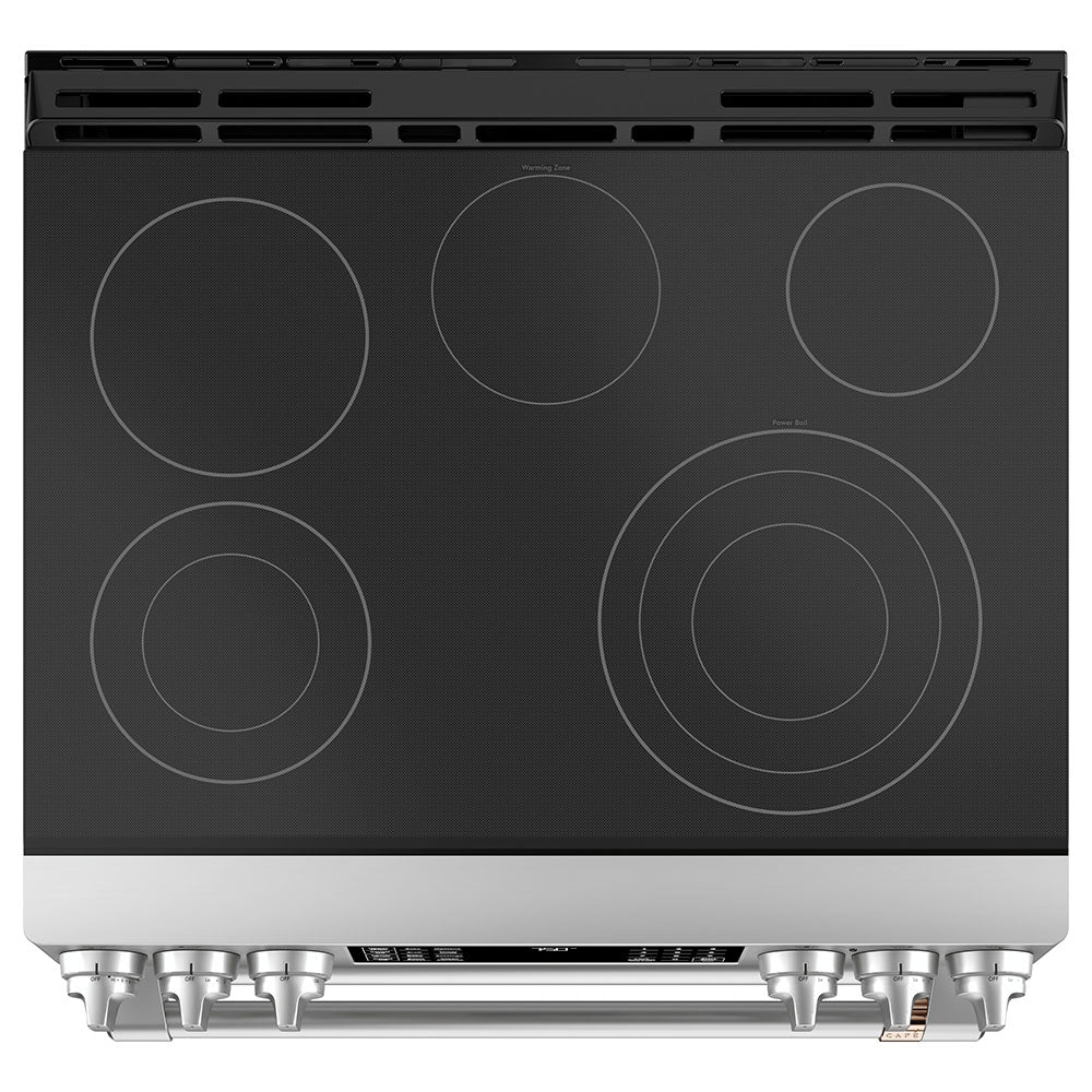 GE Café Stainless Steel 30" Electric Double Oven Range with Built-in Wifi and No-Preheat Air Fry (6.7 Cu. Ft) - CCES750P2MS1