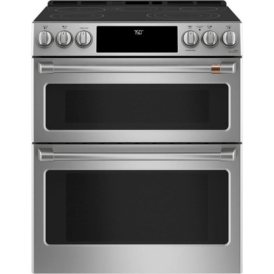 Café Stainless Steel 30" Electric Double Oven Range with Built-in Wifi and No-Preheat Air Fry (6.7 Cu. Ft) - CCES750P2MS1