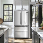 Forno Moena 36" 19.2 Cu.Ft. Stainless Steel Counter-Depth French Door Refrigerator with Ice Maker - FFRBI1820-36SB