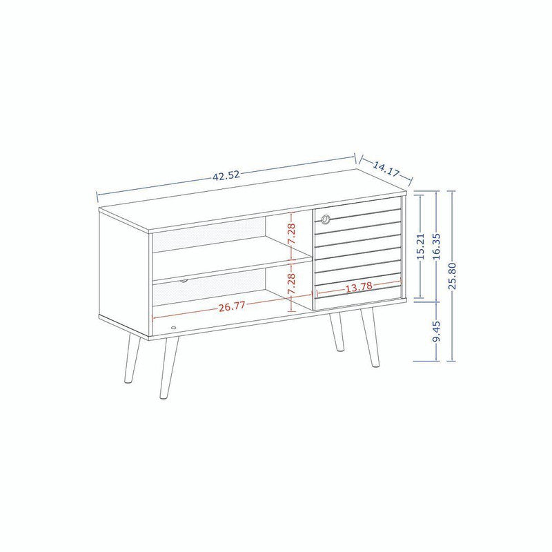Lekedi 42" TV Stand - Rustic Brown/Yellow