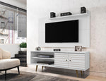Lekedi 63" TV Stand and Panel Set - White