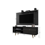 Lekedi 63" TV Stand and Panel Set - Black