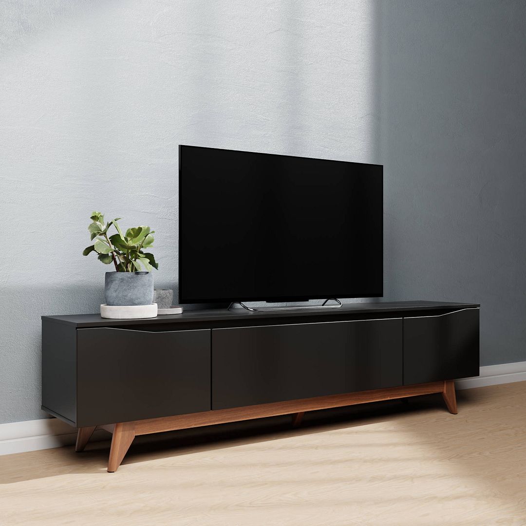 Ikast 72" TV Stand - Black Pro Touch