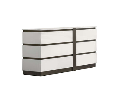 Allister Bureau 6 tiroirs – blanc, bronze