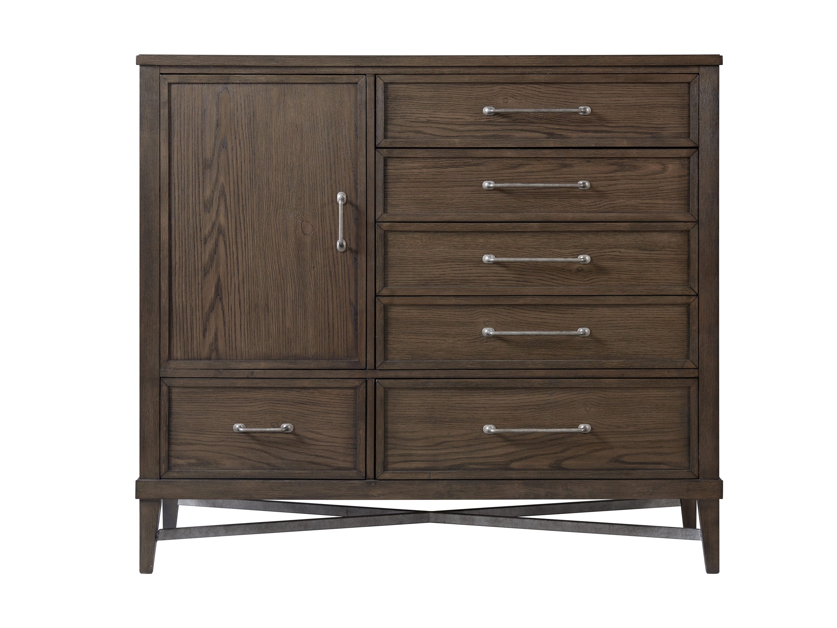 Alonso 6 Drawer Gentleman's Chest - Weathered Oak
