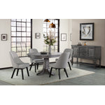 Foundry 5-Piece Round Dining Set with Host Side Chairs - Brushed Pewter, Grey
