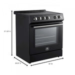 Forno Leonardo Black Slide-in Electric Range (5.0 Cu. Ft.) - FFSEL6022-30BLK