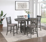 Freda 5-Piece Extendable Counter Height Dining Set - Grey
