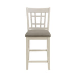 Freda Counter Height Stool - White, Dark Brown
