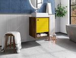 Lekedi 18" Floating Bathroom Vanity Sink - Rustic Brown/Yellow