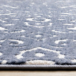 Feeling Connected 5'3" x 7'7" Damask Design Area Rug - Blue