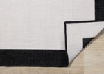Summer Breeze 6'7" x 9'6" Reversible Outdoor Rug - Cream, Black Border