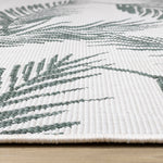 Summer Breeze 6'7" X 9'6" Outdoor Reversible Rug - Green, Leaf Motif