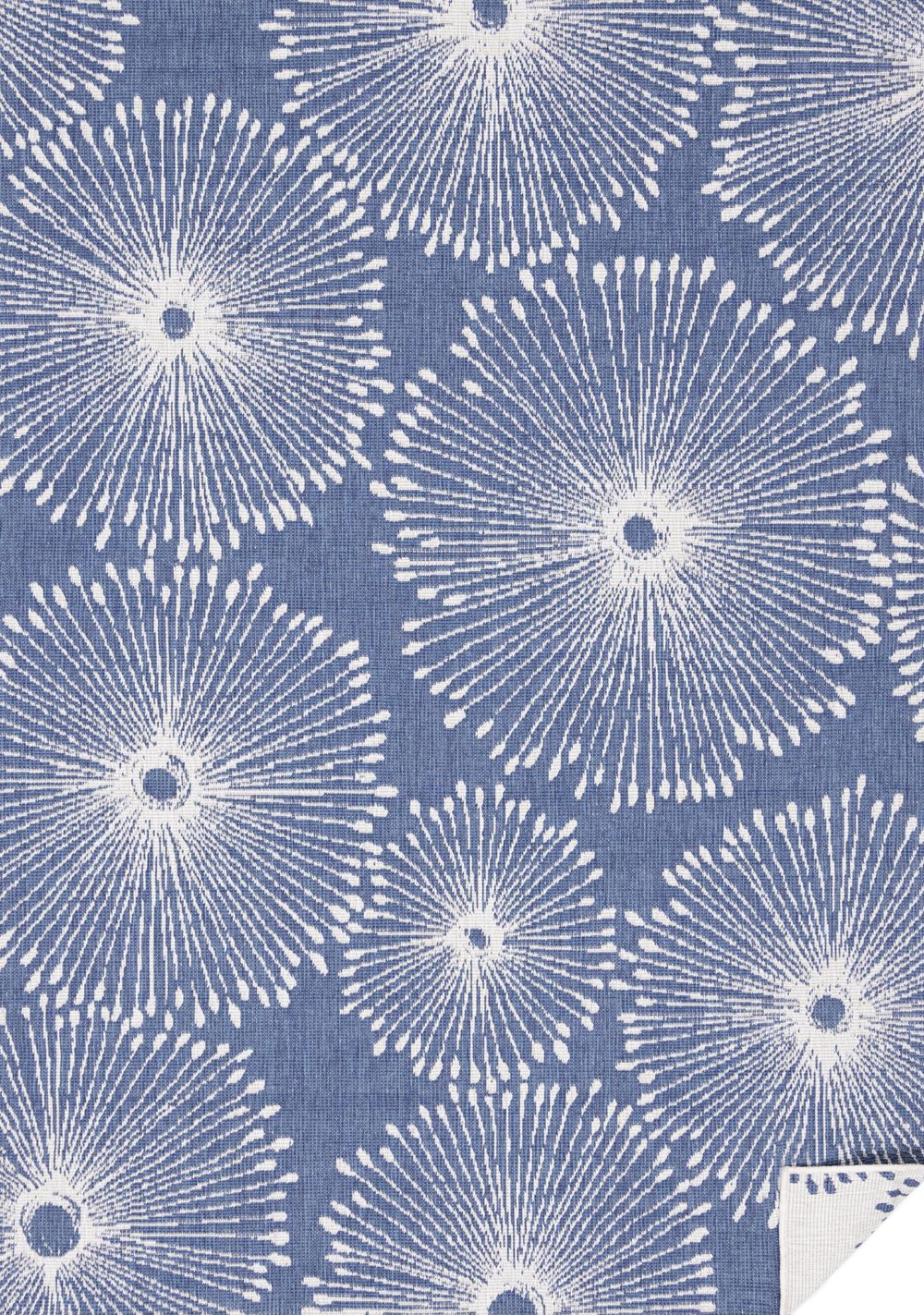 Summer Breeze 5'3" x 7'7" Outdoor Reversible Dandelion Wish Rug - Blue, White