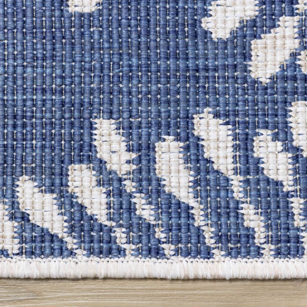 Summer Breeze 6'7" x 9'6" Outdoor Reversible Dandelion Wish Rug - Blue, White