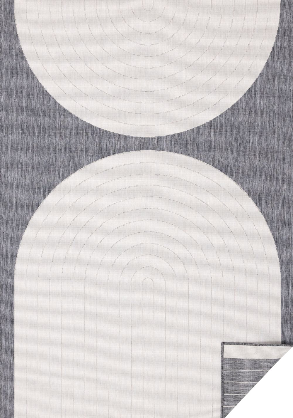 Summer Breeze 5'3" x 7'7" Outdoor Rug Double Arches - Grey, White