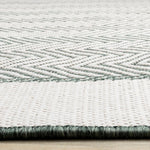 Summer Breeze 6'7" x 9'6" Outdoor Chevron Border Rug - Green, White