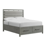 Chelsea 3-Piece Queen Storage Bed - Grey