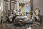 Escalera Queen Bed - Velvet and Antique Platinum