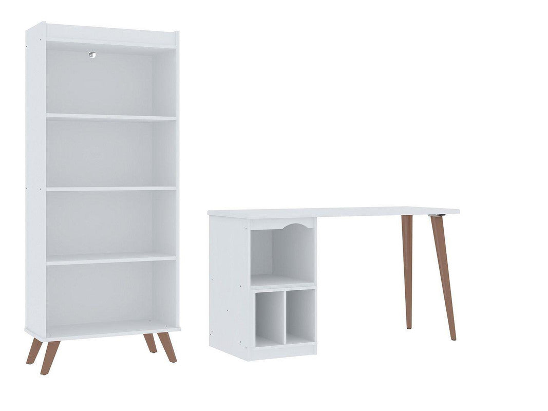 Applesham 2-Piece Extra Storage Home Office Set - White