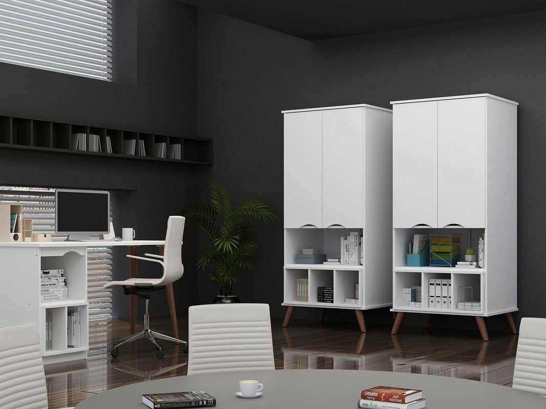 Applesham 2-Piece Extra Storage Home Office Set - White