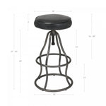 Maloe Leather Bar Stool - Black