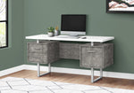 Loura Desk - White/Concrete Grey