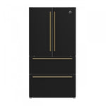 Forno Moena 36" 19.2 Cu.Ft. Black Counter-Depth French Door Refrigerator with Ice Maker - FFRBI1820-36BLK