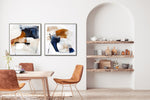 Midnight Fold II Wall Art - Orange/Blue - 32 X 32